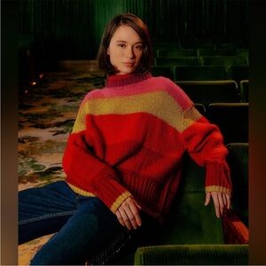 NWT FARM RIO Shiny Stripes Knit Sweater Size S